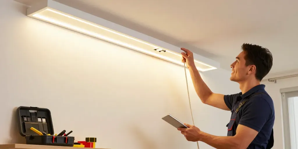 Banda LED 220V instalată de un profesionist local, service de încredere.
