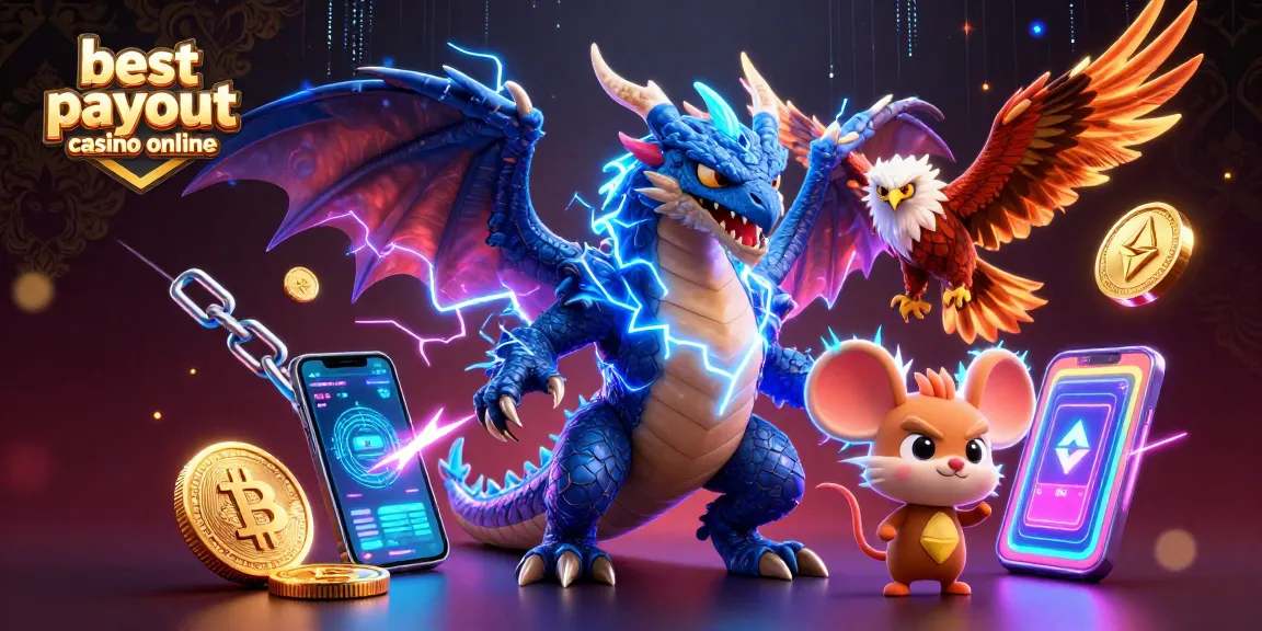 Experience the excitement of best payout casino online with dynamic 3D fantasy characters and crypto elements.
