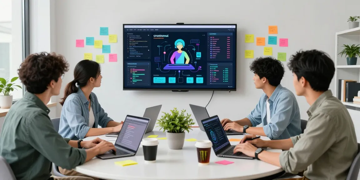 Developers collaborating on crushonai AI technology in a modern workspace